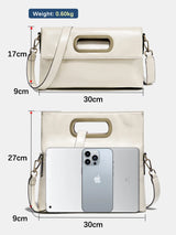 Zency Vintage Genuine Leather Handbag for Women Large Capacity Brown Crossbody Designer Shoulder Bag 2026 Summer Beige Sac Bolsa