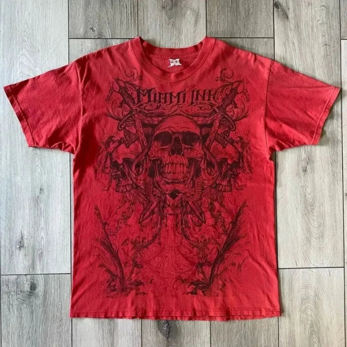 Men's Gothic Skull Print Breathable Street T-Shirt