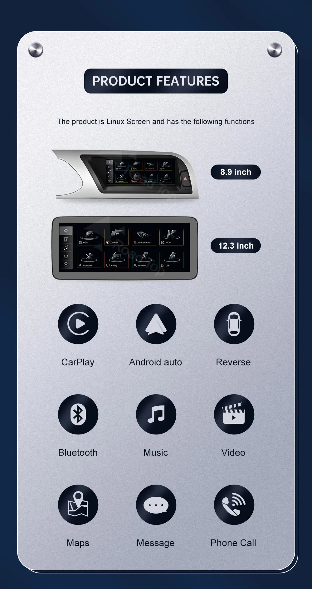 Road Top Touchscreen Display for Audi A5 S5 | CarPlay & Android Auto