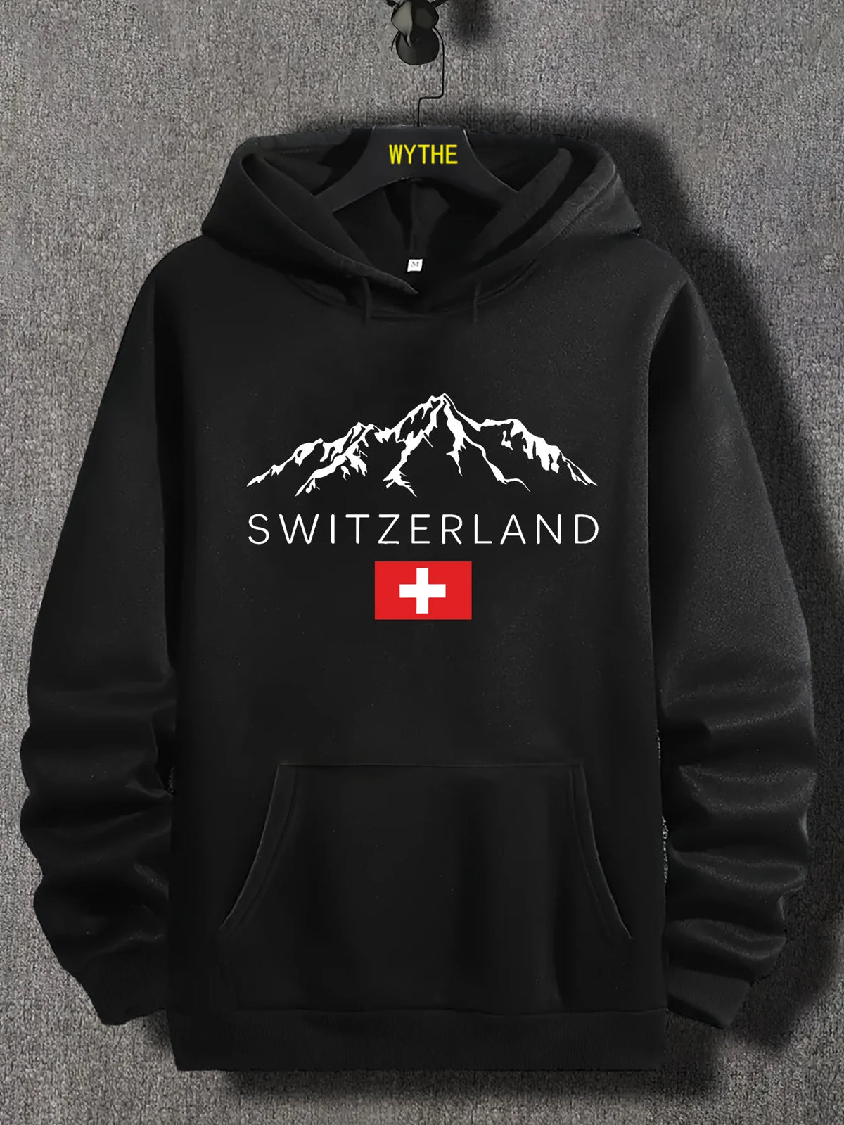 Men's Mountain Print Fleece Hoodie