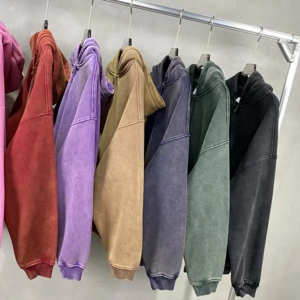 Men’s Vintage Wash Relaxed Zip-Up Hoodie
