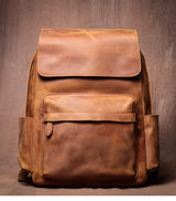 LUOKIR High Quality Genuine Leather Backpack Vintage Crazy Horse Cowhide Luxury School Bag Computer Knapsack For 15 Inch Laptop