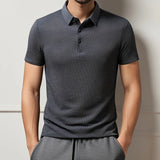 Men's Textured Knit Polo – Breathable Business Casual