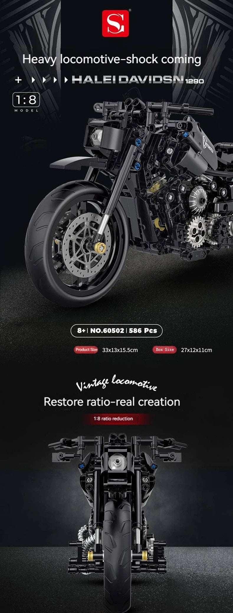 2024 Technical Motorcycle Building Blocks Bricks Duke Harleys Motorbike Racing Car Assemble Model Moc Vehicle Toys for Kids Gift