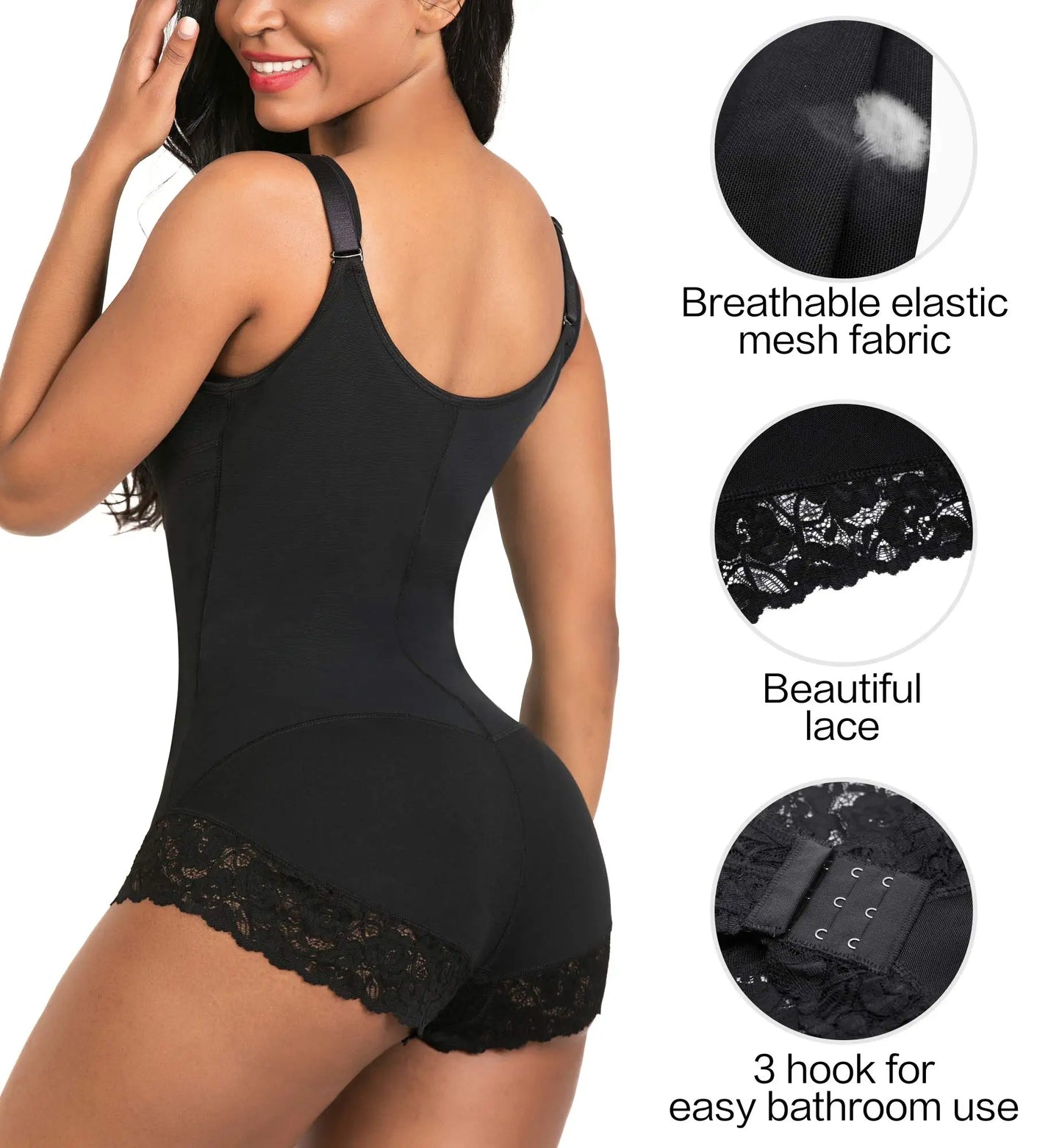 USA-Made Colombian Body Shaper | Lace Tummy Control Bodysuit & Waist Traine