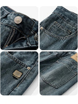 Spring Autumn American Retro Straight Jeans Men Streetwear Korean Fashion Loose Baggy Wide Leg Denim Pants Male Casual Trousers