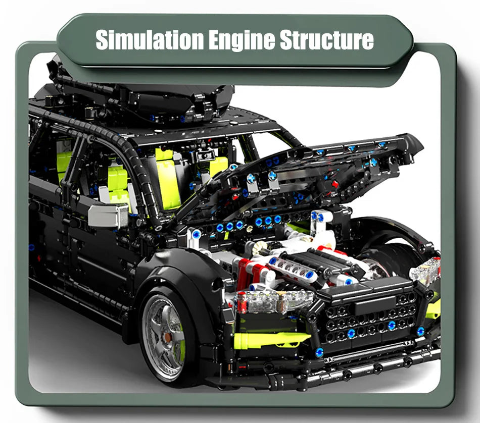 High-tech Expert 2896pcs Audied RS6 Touring Car Model Building Blocks MOC City Sport Car Travel SUV Vehicle Bricks Toys For Kids