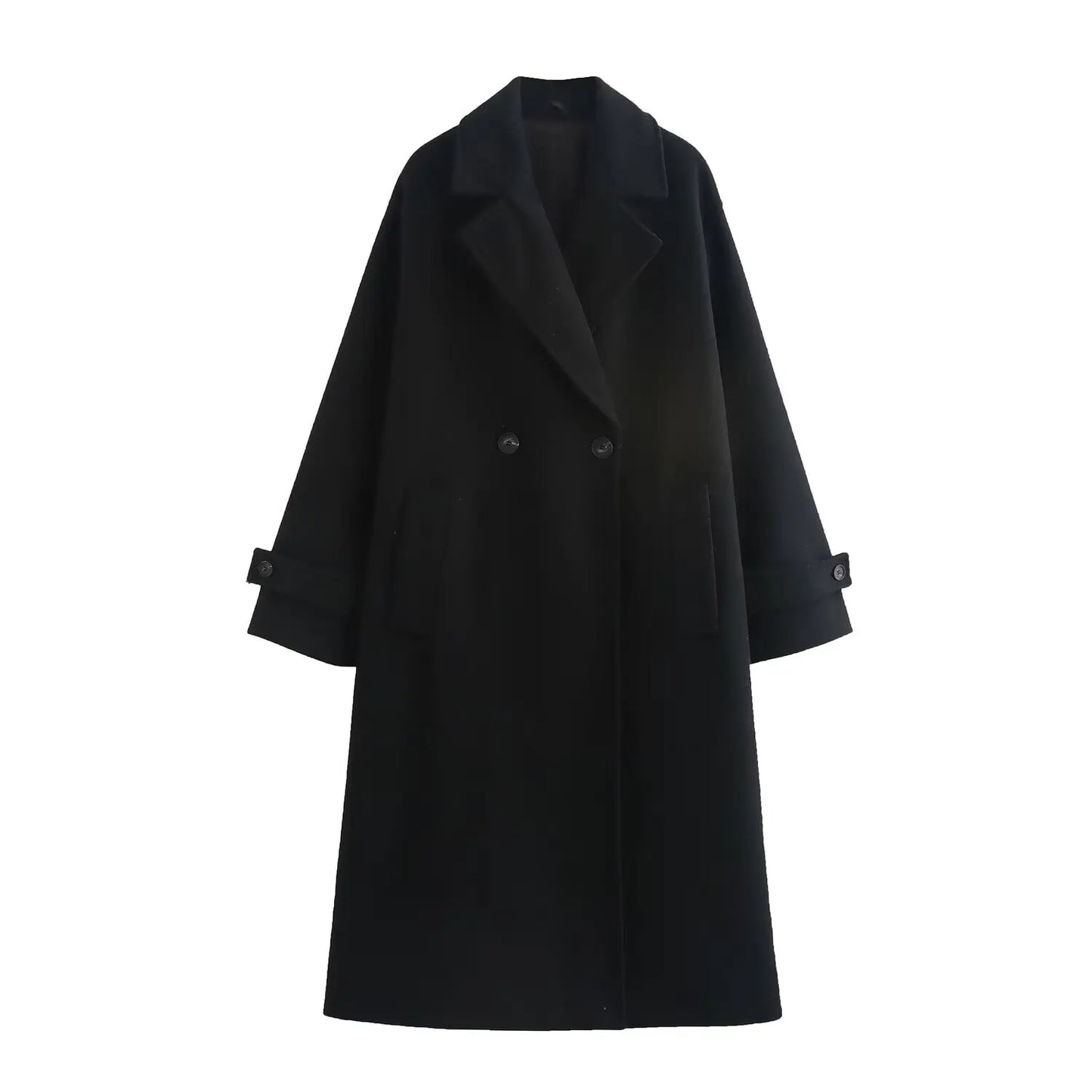 Tri-Color Luxury Loose Collar Coat