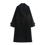 Tri-Color Luxury Loose Collar Coat