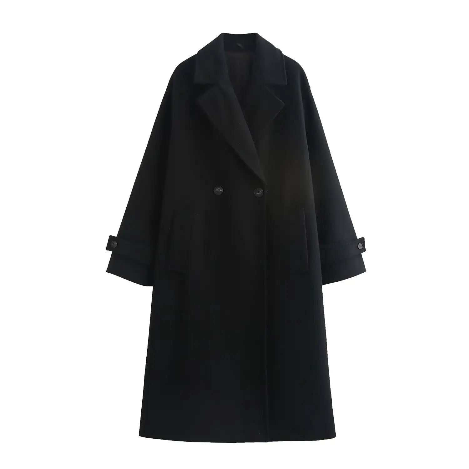 Tri-Color Luxury Loose Collar Coat
