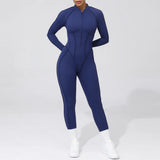 Long Sleeve Zip-Front Yoga Jumpsuit