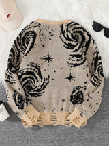 Men's Abstract Star Knit Crew Neck Sweater
