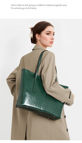 Burminsa Vintage Genuine Leather Tote Bag for Women