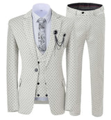 Men’s Slim Fit 3-Piece Patterned Suit
