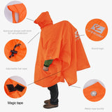 Outdoor 3-in-1 Waterproof Rain Poncho & Shelter