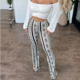 Printed Micro-Flare Slim Fit Leggings