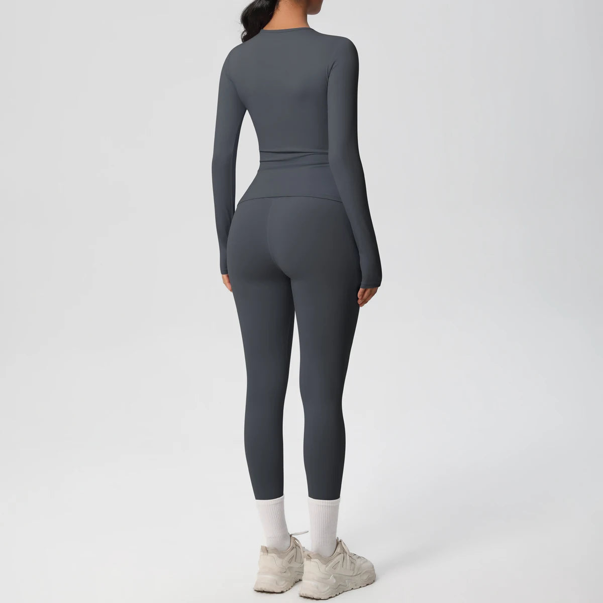 2 PCS Sportswear Yoga Set Gym Clothes Yoga Suits For Women Fitness Set Tracksuits Sports Long Sleeve Crop Top Gym Leggings