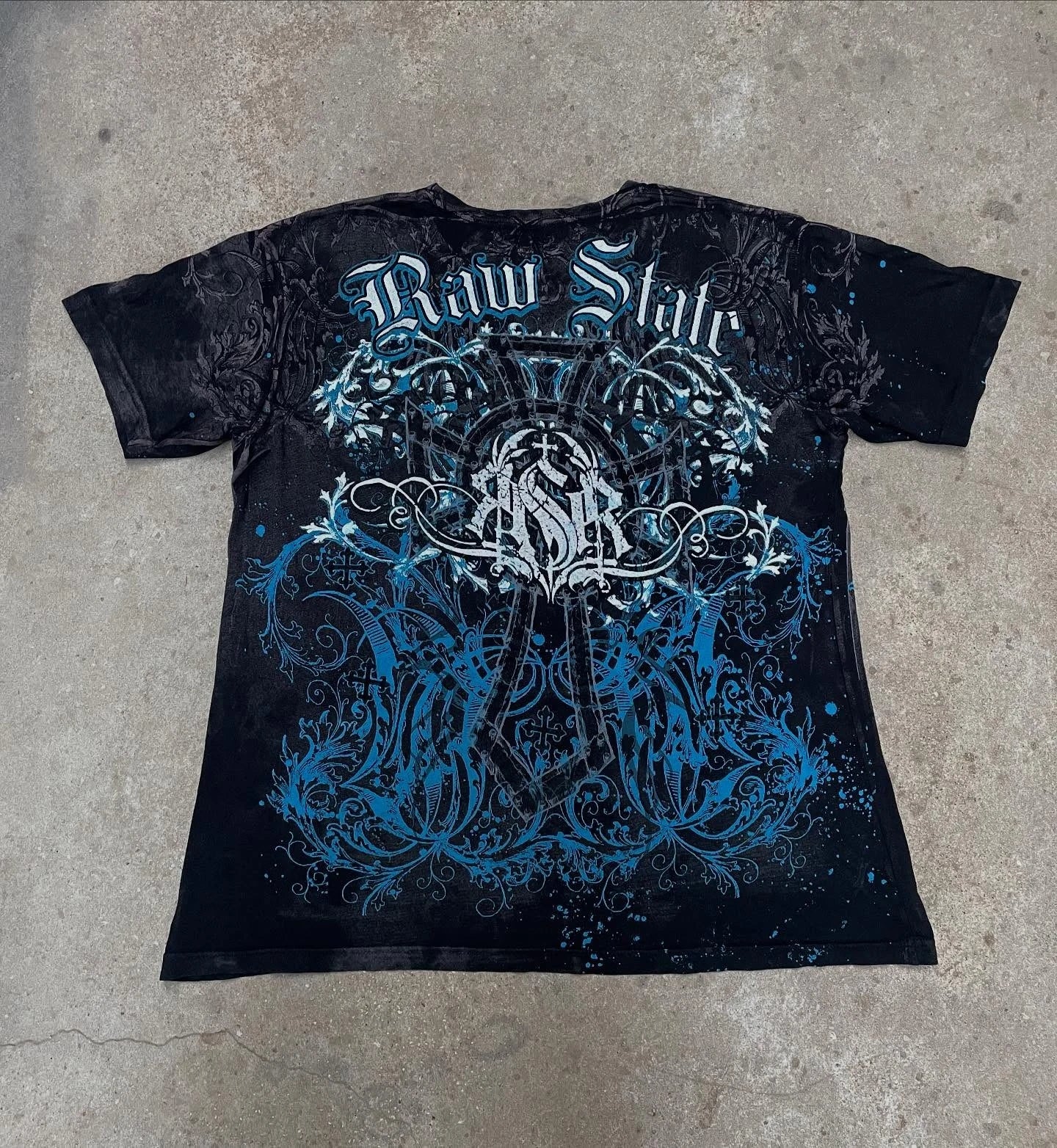 Men's Affliction Style Y2K Graphic Tee – Double-Sided Print