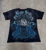 Men's Affliction Style Y2K Graphic Tee – Double-Sided Print