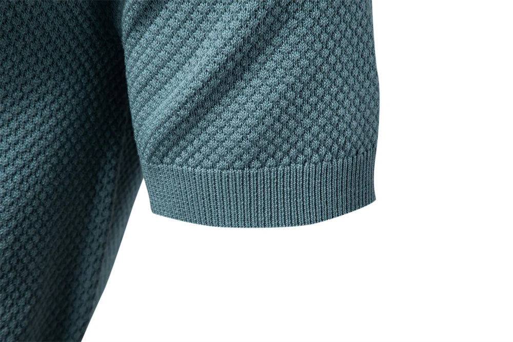 Men's Premium Solid Polo Shirt | Breathable Knit Casual Top