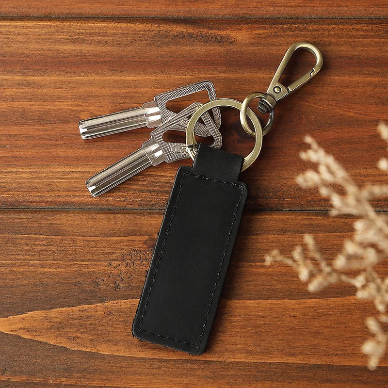 Free Customized Fashion Women Genuine Leather Keychain Vintage Creative Pendant Handmade Small Gift DIY Present Car Key Chain