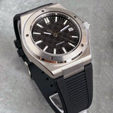 Tandorio New Black Luxury Business Engineer Style Men's Mechanical Watch Sapphire Glass 100m Waterproof NH35A Automatic Watches