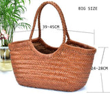 100% Natural Cowhide Weave Handbags Fashion Small Manual Hand Made Ladies Woven Handbag Exquisite Tote Dating Shopping Bags