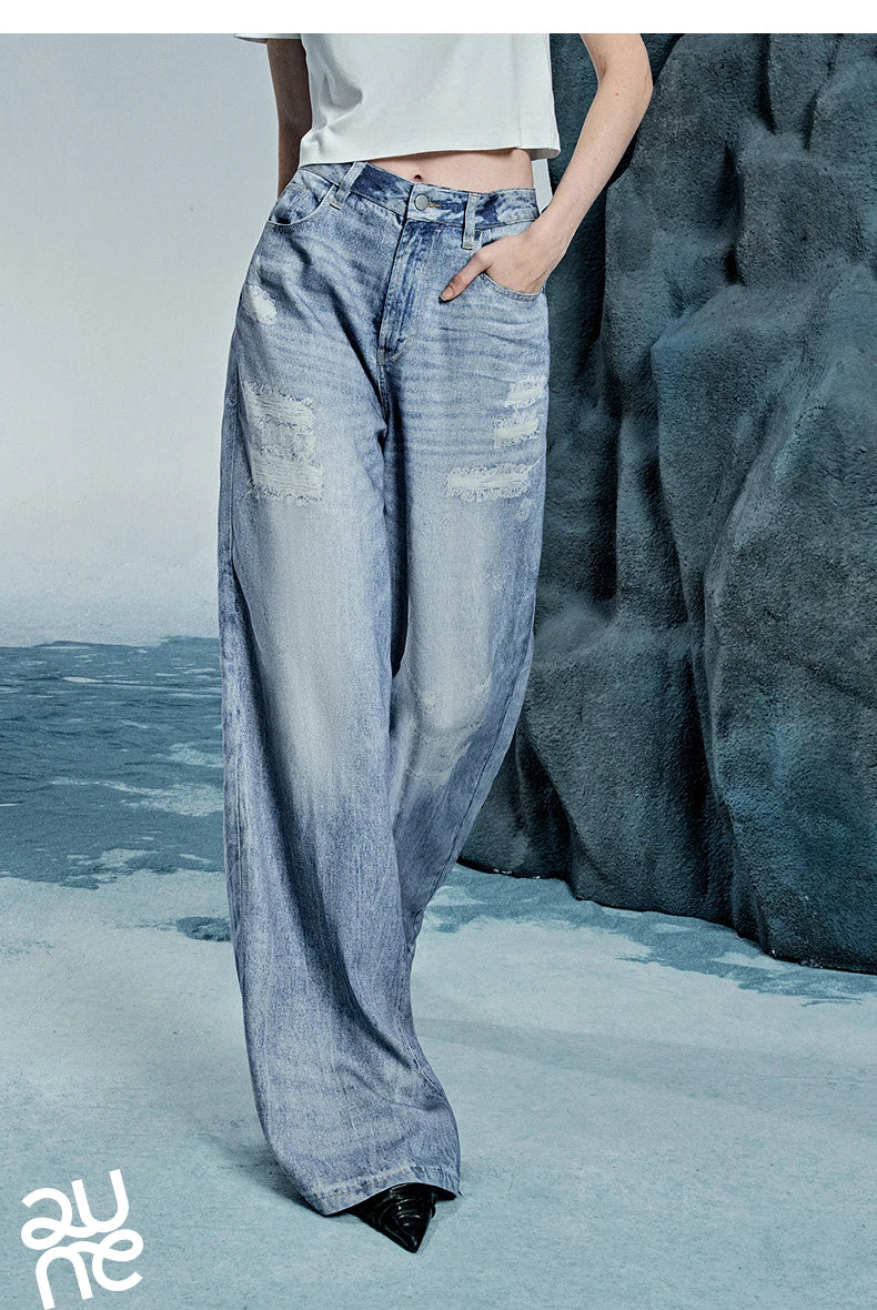 TOYOUTH Women Denim Jean 2025 Spring New Long Pants 8518053