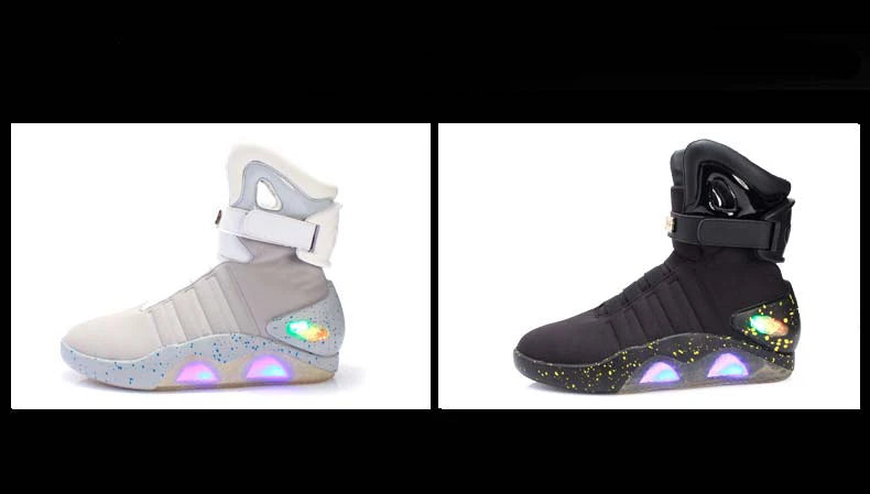 Remote Control LED Mag Shoes Fashion Light Up Sneakers  for Men Air Shoes USB Recharging Shoes Back To The Future Boots 1989