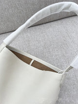 25 year new cowhide lychee pattern single shoulder commuting versatile large capacity bucket bag