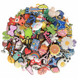 30-200PCS Random Cartoon Shoe Charms For Bubble Slides Clogs Sandals Crocs, Shoes Decrations Accessories Buckle For Friend Gifts