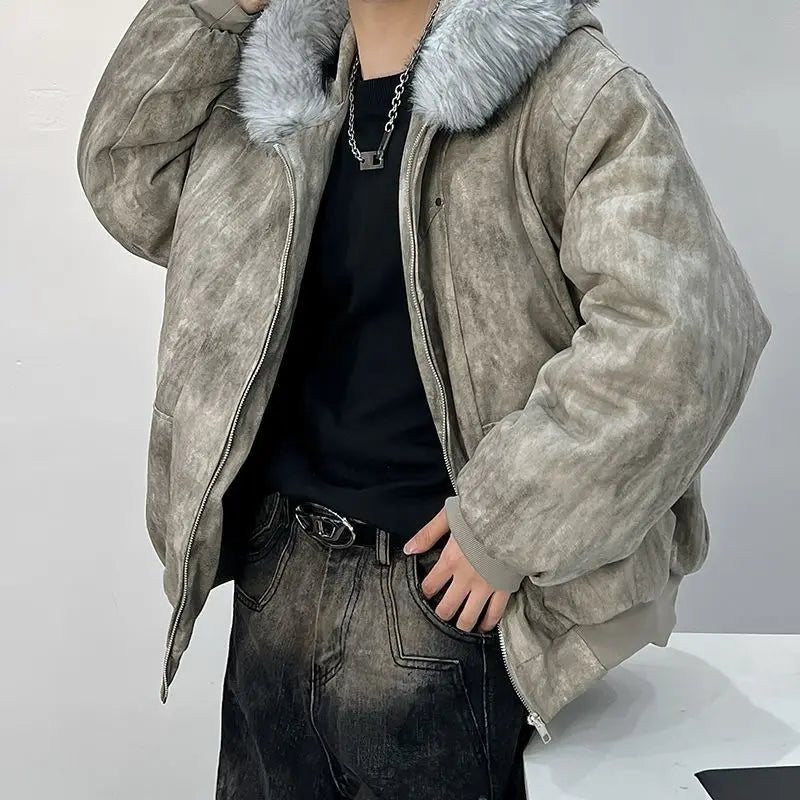 Men's Cotton Jacket – Eagle Embroidery & Tie-Dye
