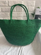 Fashionable Natural Rafia Grass Hand-woven Bag, Large Capacity, Lightweight, Versatile, Suitable for Daily Use, Women's Handbag