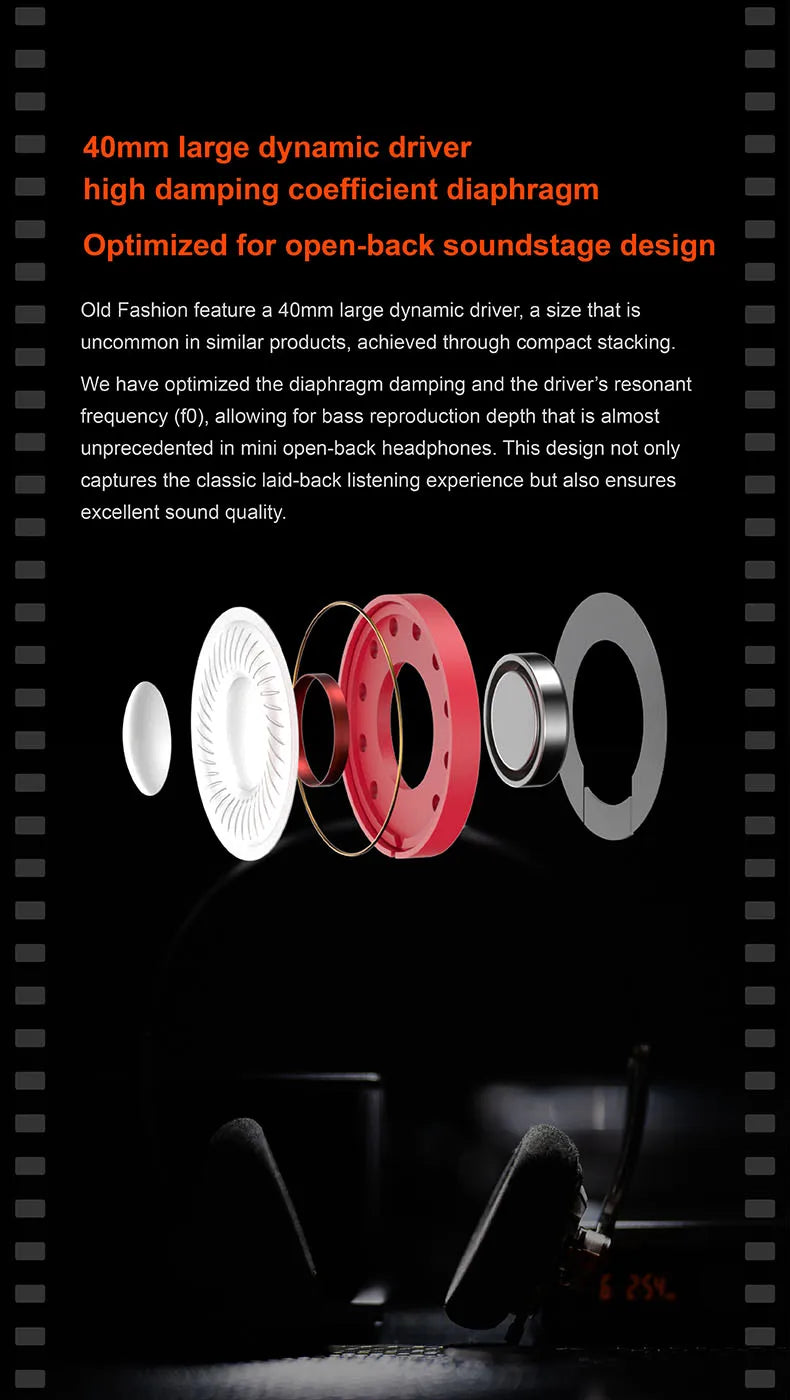 MOONDROP Old Fashioned On-Ear Headphones — 40mm Driver
