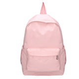 Preppy Solid Color Shoulder Bag Nylon School Knapsack Korean Teenager White School Bag Sports Travel Backpack for Women