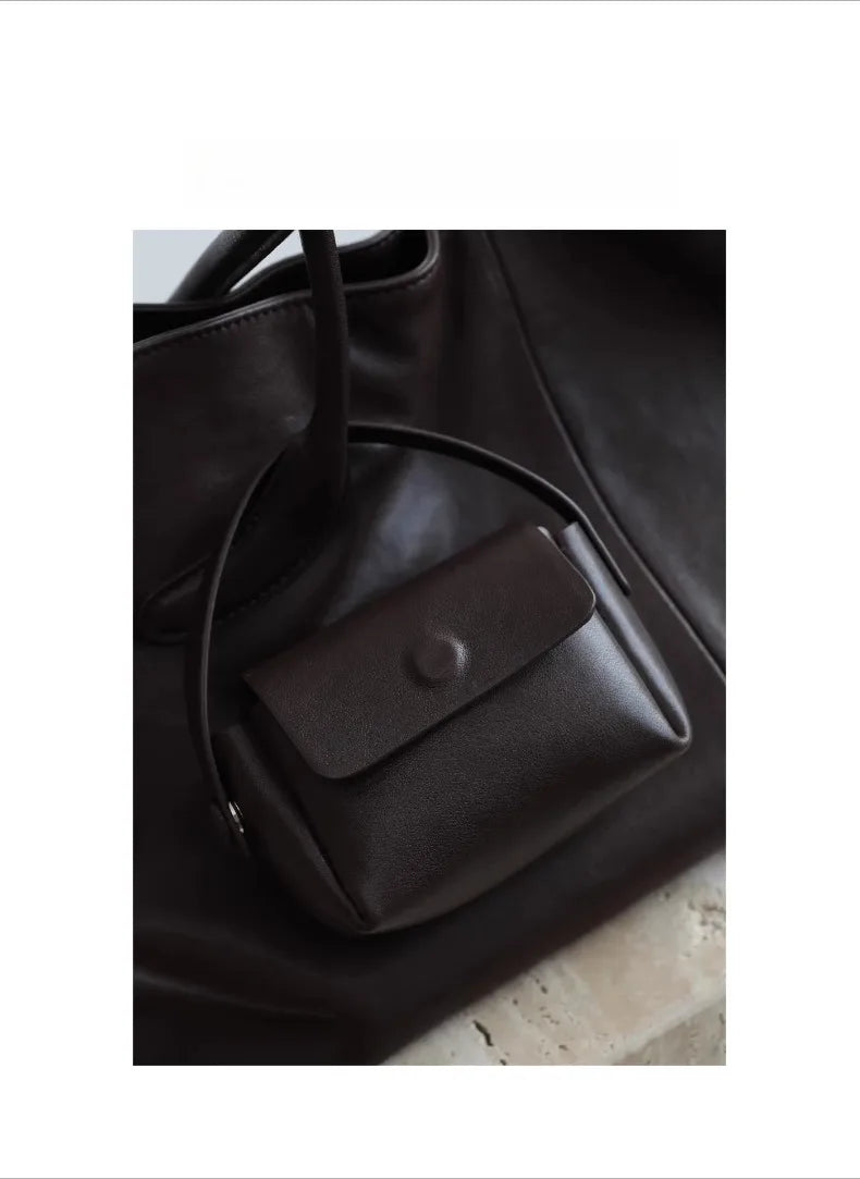Motingsome Oversized Natural Leather Woman Bags 2025 New Fashion Handbag and Purses Large Capacity Commuter Bag Casual Tote