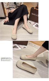 Big Size 42 Women Flats Knitted Breathable Sneakers Ladies Soft Bottom Ballet Loafers Casual Slip on Boat Shoe for Woman
