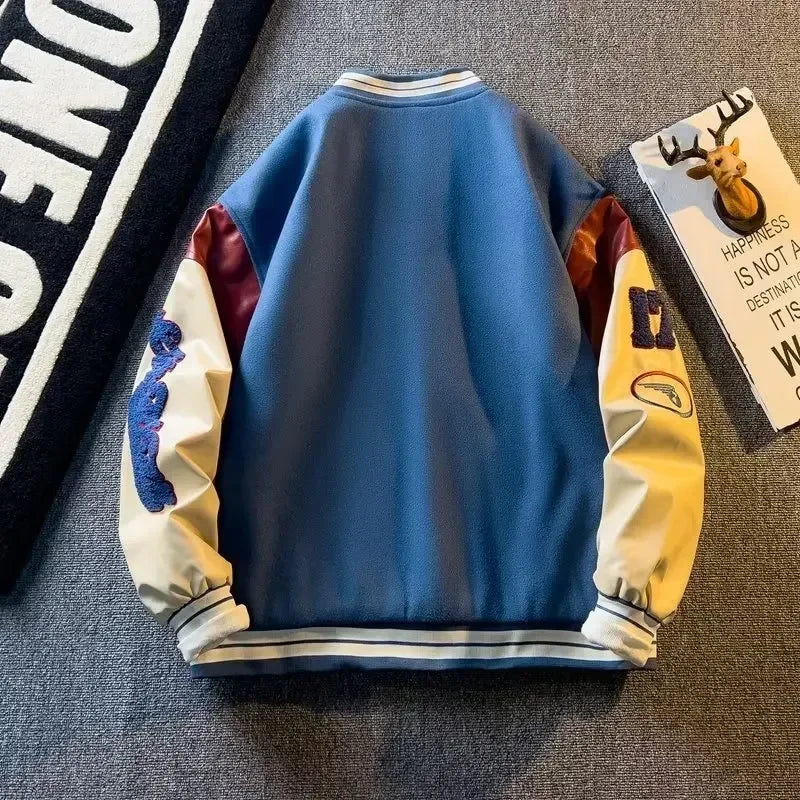 Men’s Embroidered Appliqué Baseball Jacket