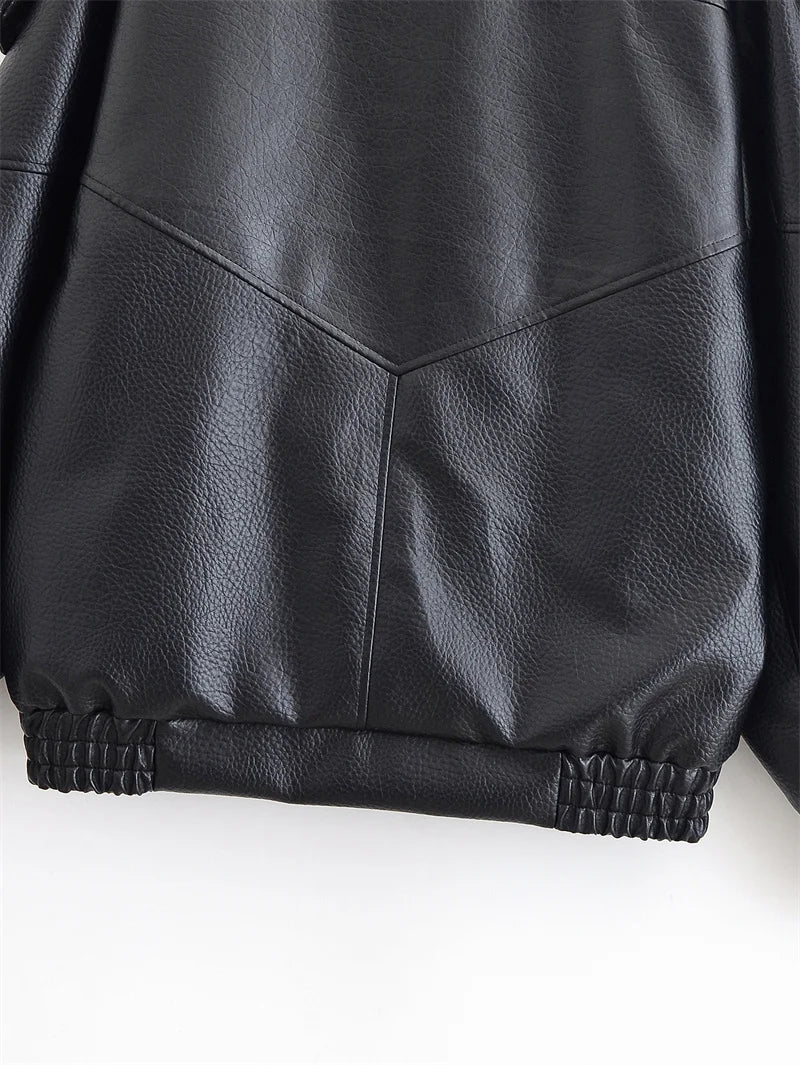 Women’s Black Moto Faux Leather Jacket