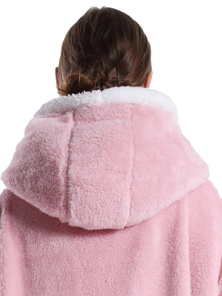 Extra Long Hooded Wearable Blanket