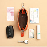 EDC Keychain for Women Genuine Leather Key Box for Car Keys Holder Case Mini  Pocket Card Wallet Coin Pouch Women's Purses