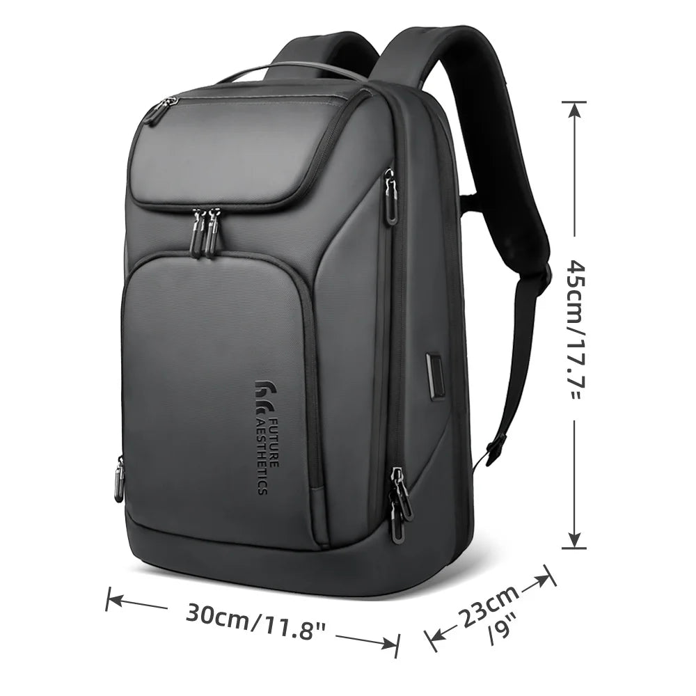 Heroic Knight Business Backpack for Men Waterproof Travel 17.3" Laptop Backpack  High Capacity Multifunctional Pack USB Charging