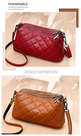 Designer 3 Layers Women's Handbag Cow Leather Female Tote Sac Luxury Soft Solid Genuine Leather Shoulder Crossbody Bag For Women