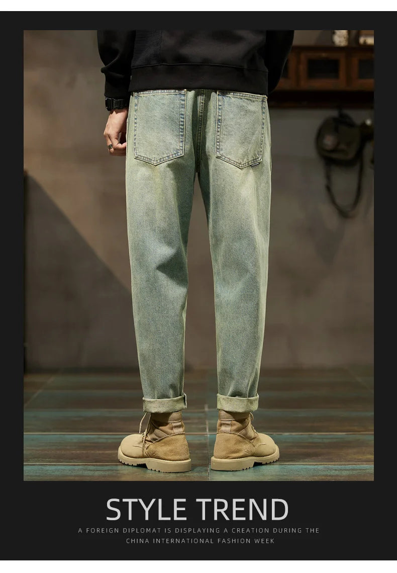 Men's Retro Loose Denim Harem Pants | Harajuku Style