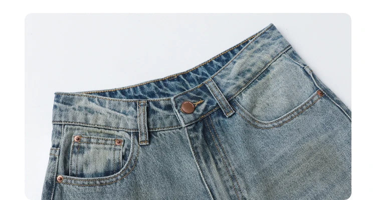 CHIC VEN Retro Women's Jeans Loose Casual  New High Waisted Wide Legs Denim Pant Female Trousers Spring Autumn 2025