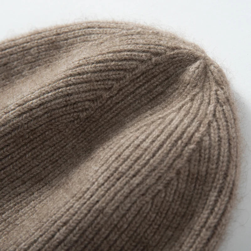 MERRILAMB 100% Cashmere Knit Beanie – Unisex Winter Hat