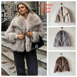 Gradient Faux Fox Fur Overcoat