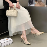 Aneikeh Pointed Toe Slingback Pumps – Floral Lace Heels