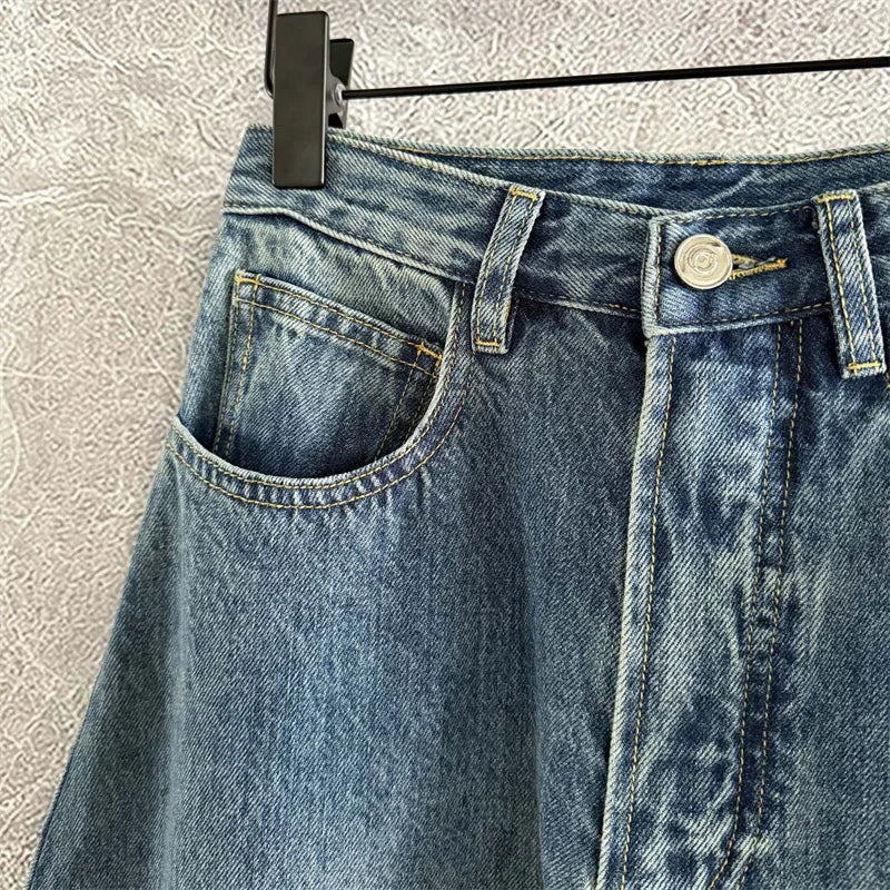High-Waist Cotton Straight Jeans — Women's Slim Fit