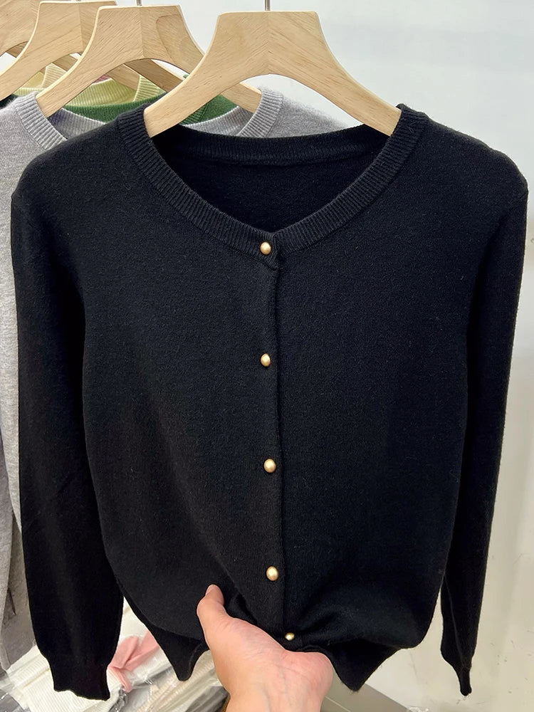 Classic O-Neck Knit Cardigan
